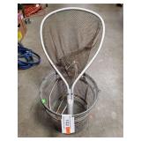 (2) Mesh Wire Minnow Baskets & (1) Fishing Net