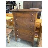 Antique Wooden Dovetailed Dresser w/Mirror