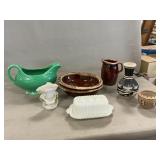 Fiesta Gravy Boat (Spout Chipped), Hull Creamer &