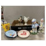 Assorted Figurines, Glassware, Avon Decanter,