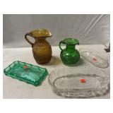 Clevenger Brothers Glass Pitchers, Green Vanity