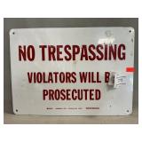 Metal No Trespassing Sign