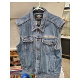 (1) Harley Davidson Denim Vest (Size L)