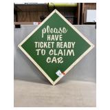 Masonite Valet Sign, 18ï¿½ x 18ï¿½