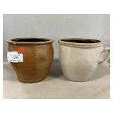 Handled Stoneware Crock (Chipped), Pottery Crock