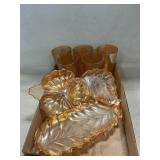 Iridescent Leaf Dishes, Tumblers