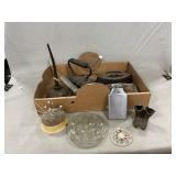 Sad Irons, Oiler, Pincushion W/Hatpins, Lighter,