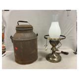 Vintage Milk Can, Electric Lamp