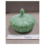 (1) Vintage Fire-King Jadeite Ribbed Covered
