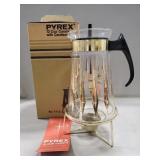 Vintage Pyrex 12 Cup Carafe w/ Candlewarmer &