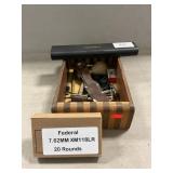 Wooden Box With Vintage Razors & Shaving