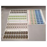 (6) Partial Sheets Of U.S. Postal Service Stamps