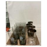 (4) MCM Silver Fade Highball Glasses, (8)