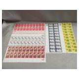 (5) Partial Sheets Of U.S. Postal Service Stamps