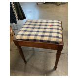 Wooden Stool With Upholstered Seat, 19ï¿½ High