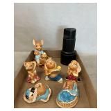 (6) Pen Delpin Handpainted Stoneware Rabbits,