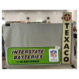 Metal Interstate Batteries, Texaco Signs