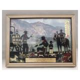 (1) Vintage 1953 Reverse-Painted Glass