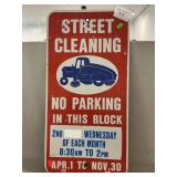 Street Cleaning Sign, 12ï¿½ x 24ï¿½
