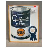 Retro Gulf Motor Oil Metal Advertising Sign