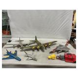 Assorted Plastic Airplanes, Metal Car Parts