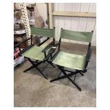 (2) Wooden Director Style Chairs