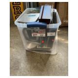Storage Tote With postal Scale, Car signs,