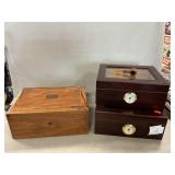 Wooden Box, (2) Humidors