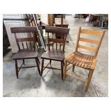 (3) Wooden Chairs (2) Howe Brand
