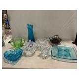 Swung Vase, Green Depression, Asst. Colored