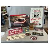 Route 66 Plastic Sign, Signs, Enamel AAA Emblem,