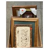 Box Lot Full Of Wall Art, Frames