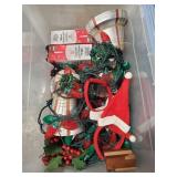 Box Lot Of Assorted Christmas Decorations & More
