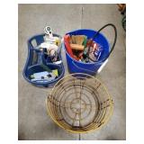 (1) Vintage Metal Egg Basket & (2) Containers Of