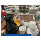 Porcelain Sugar/Creamer, Cups/Saucers, Ashtrays,