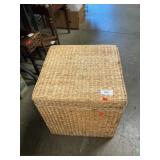 Woven Water Hyacinth Storage Ottoman With Vicks