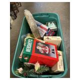 Storage Tote Full Of Christmas Decor, Iron