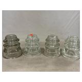 (4) Vintage Glass Insulators