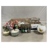 Limoges Butterfly Vase, Glassware, Glass Flowers,