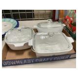 (3) Corning Cornflower Casseroles