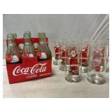 (8) Coke Santa Glasses, (6) Christmas Coke