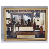 (1) Vintage 1953 Reverse-Painted Glass