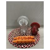 L.E. Smith Turkey Candy Dish, Turkey & Corn