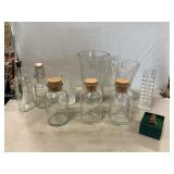 Lead Crystal Vases, Cruet, Corked Bottles,