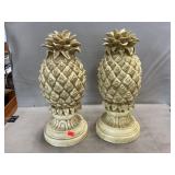 Pair Of Plastic Decorative Pineapples, 15ï¿½ High