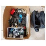 Box Lot Of Assorted Vintage Cameras & More