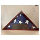 American Burial Flag & Service Cap In Display