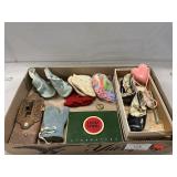 Vintage Baby Shoes, Mittens, Rattle, Lucky Strike
