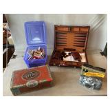 Backgammon Set, Vintage Slide Viewer, Matchbooks