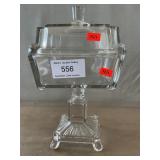 Pressed Glass Pedestal Candy Dish